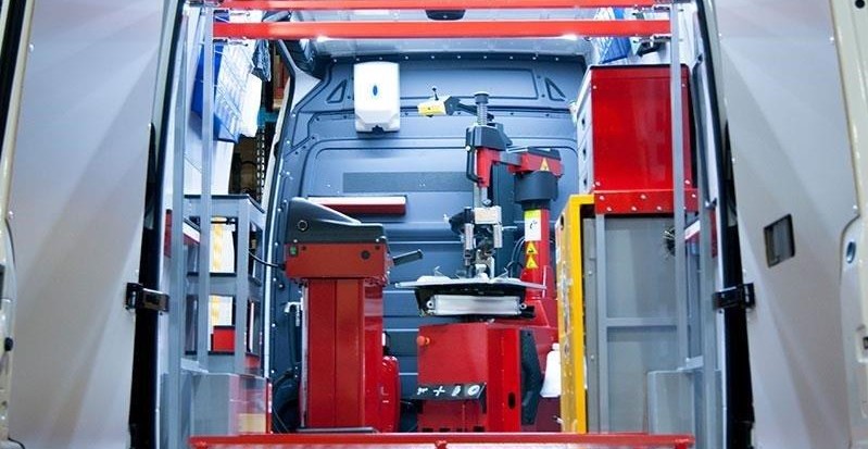 inside of mobile van